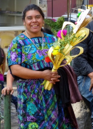 a smiling woman at La Merced - Antigua,Guatemala