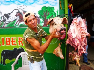 Pick of the litter - meat market at Jinotega,Nicaragua