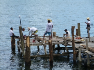 Building a dock - Driving piles at Lake Atitlan