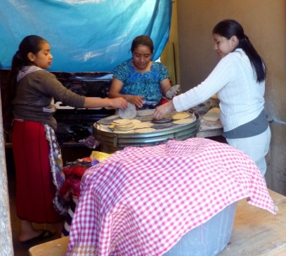 Mayan women making tortillas- Antigua,Guatemala