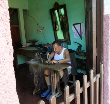 man at sewing machine - Granada, Nicaragua