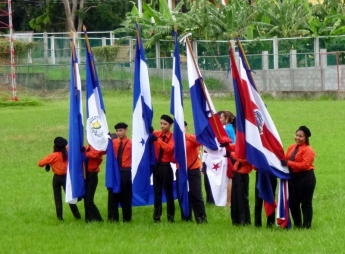 Preparing to present the flag-Honduran Independence Day - Utila