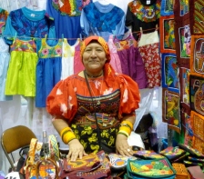 Kuna woman dressed in colorful traditional clothing - Panama City, Panama