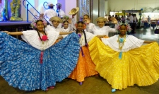 Boys and girls showing off their traditional Panamanian clothing and hats - Panama City