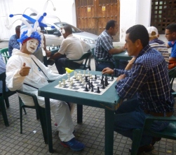 street mime in Cartagena