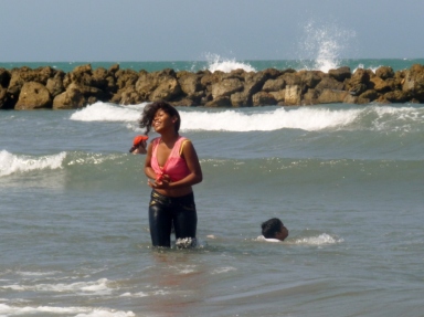 sheer enjoyment, Cartagena beach, Colombia