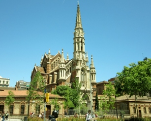 Cathedral near Sagrada Familia. Barcelona, Spain