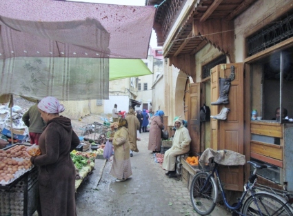 street market in Fez Medina-UNESCO WHS, Morocco.