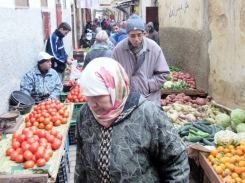 street market - Jewish Quarter in old medina of Fez, Morocco